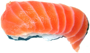 Fresh sliced salmon steak