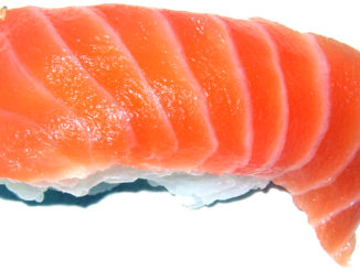 Fresh sliced salmon steak