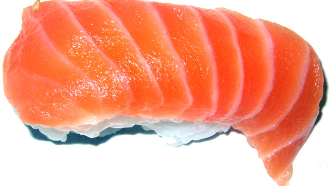 Fresh sliced salmon steak