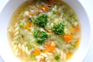 Fresh vegetable soups are an excellent meal choice to lower purine levels