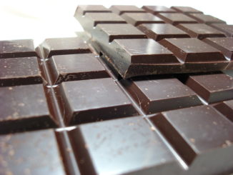 Several blocks of dark chocolate