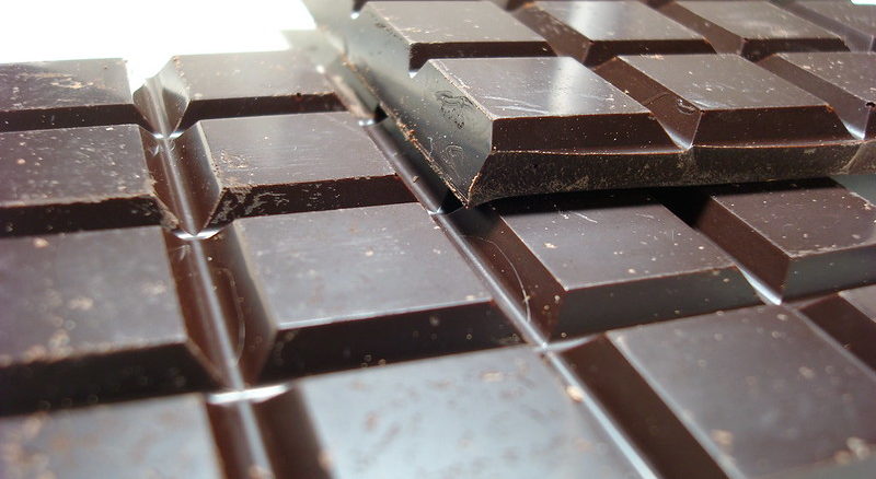 Several blocks of dark chocolate