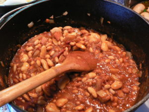 Baked beans contain 12 micrograms per cup